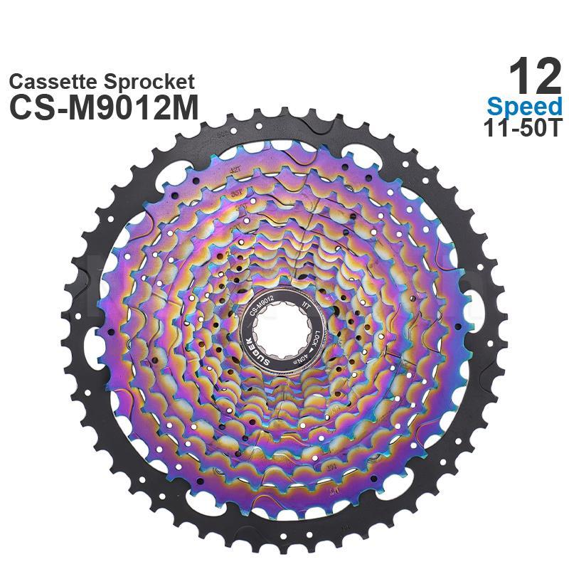 SUGEK 11/12/13 Speed Cassette Sprocket 50/52T DEORE M5100 M6100 CS-M9011 12 13 Colorful HG Steel/Al compatible K7 XT GX MTB: M9012M 50T colorful