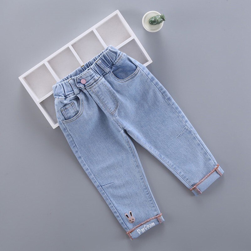 Girl's Autumn Style Casual Blue Jeans Trousers Casual Jeans
