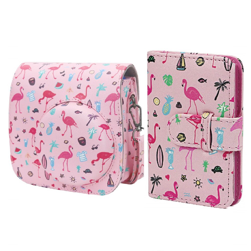 Für Fujifilm Instax Mini 11 9 8 + 8 Kamera Zubehör PU Leder Schulter Tasche Schutz Abdeckung fallen + Album instax Mini: Weiß