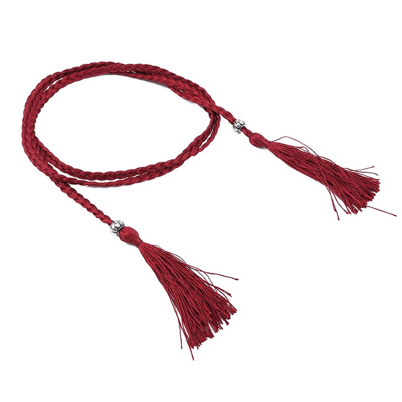 155cm de Long gland mélange couleur à la main rideau tissu décor gland frange macramé pendentif bricolage tissu artisanat accessoires: red