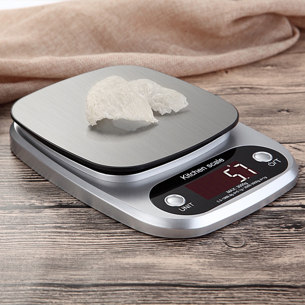 Stainless Steel Precision Electronic Kitchen Scale Balance Cuisine Food Scale 0.1/1 Grams Household Kitchen Tool Measuring Scale