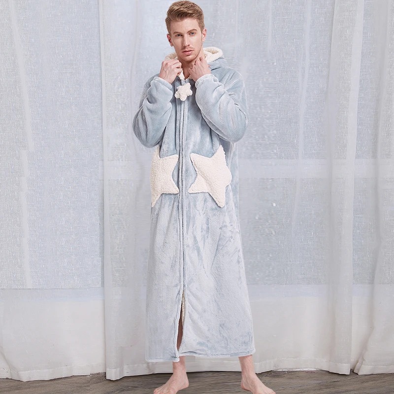 Natkjole til kvinder nattøj kåbe sød forår og efterår tyk dame vinter flannel herre #39 #39 lang koral fleece