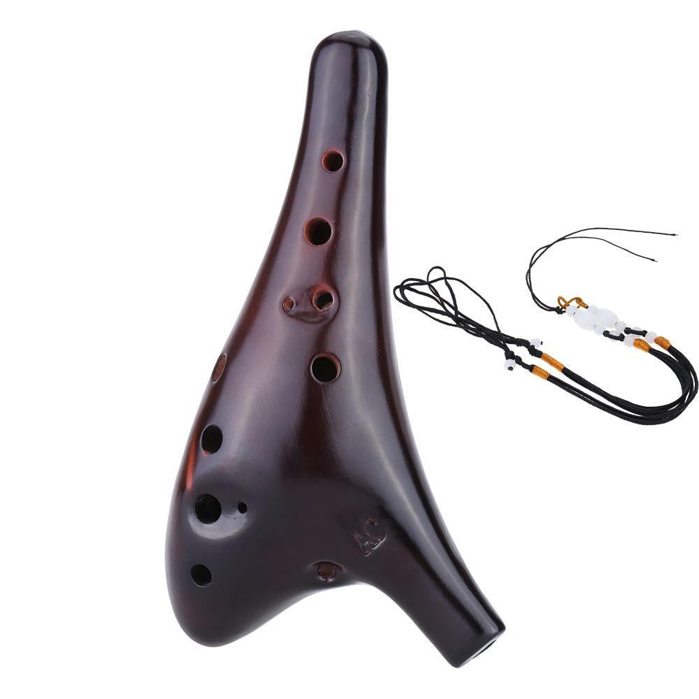 12-Hole Keramische Ocarina Fluit Alto C Gerookte Brandende Submarine Stijl Muziekinstrument Met Beginners Bladmuziek