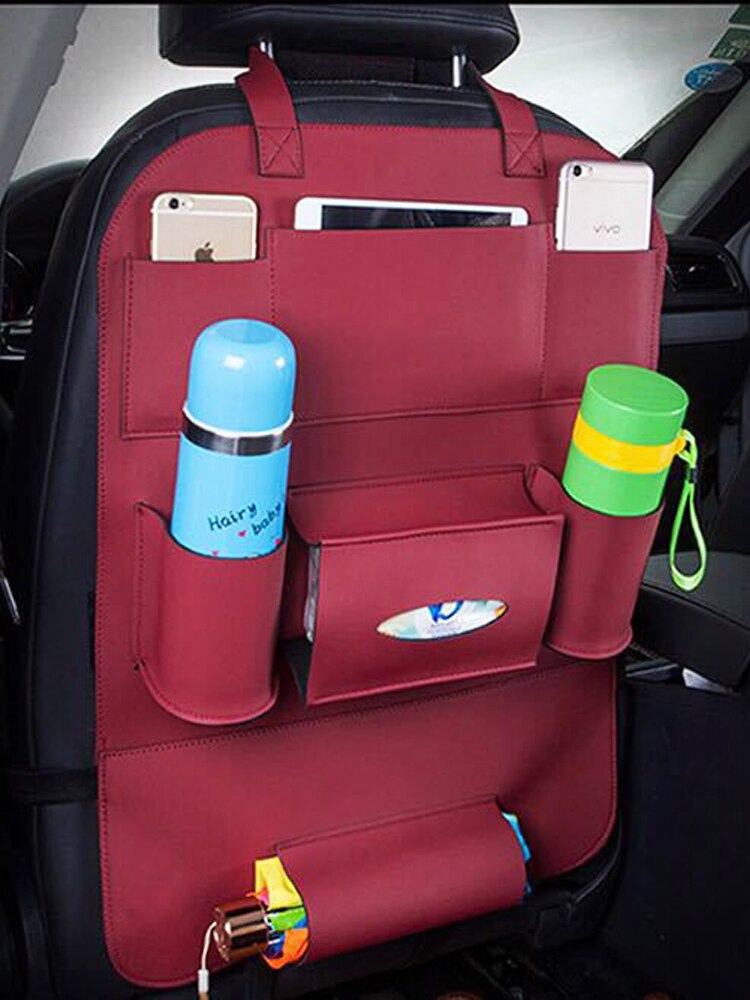 Auto opbergtas auto organizer achterbank tas auto stoelhoes opbergdoos multifunctionele stoelhoes vuilafstotend: Rood