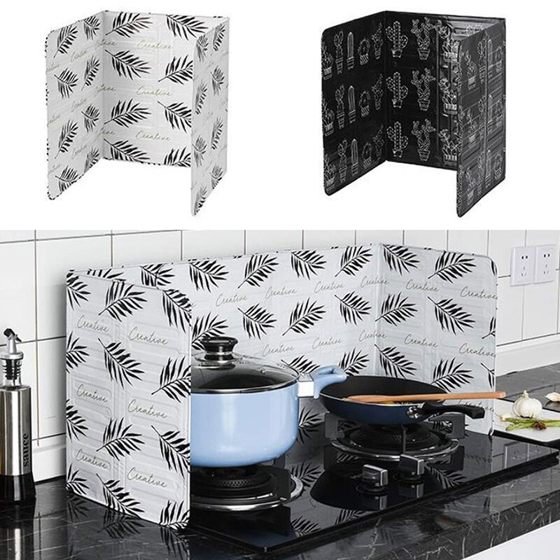 Baffle Plate Kitchen Oil Splash Protection Screen Kichen Accessories Aluminum Foldable Splatter Screens Kitchen Gas Stove