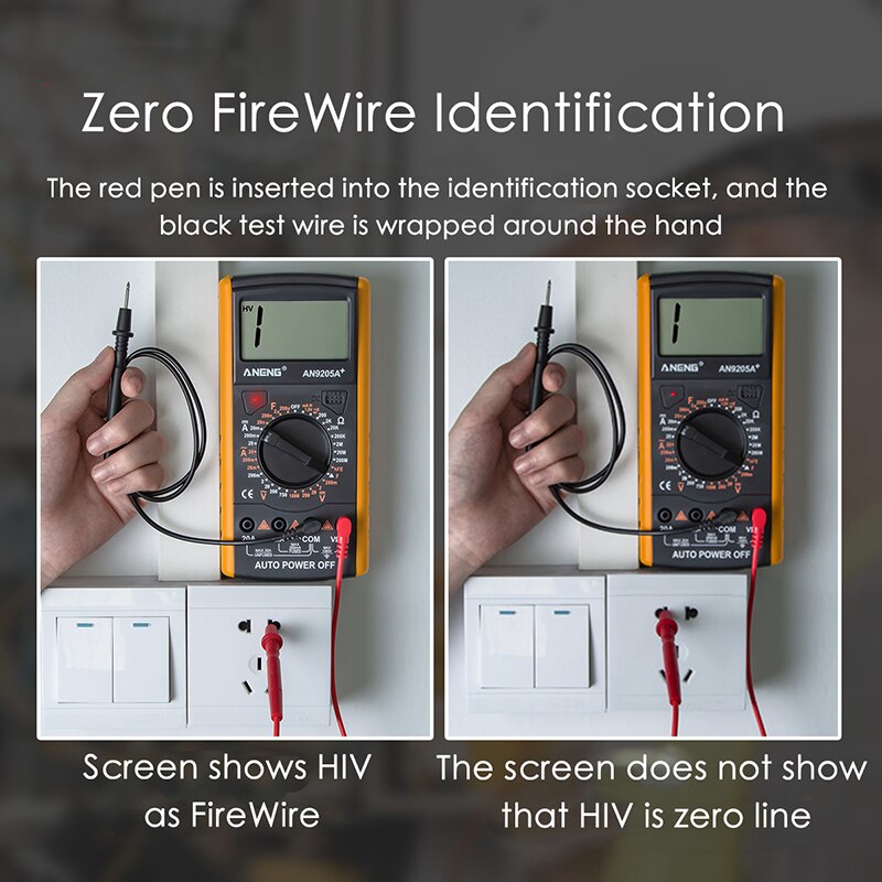 Digital Multimeter AC/DC Profesional Transistor Testers Automotive Electrical Transistor Peak Tester Meter Capacitance Meter