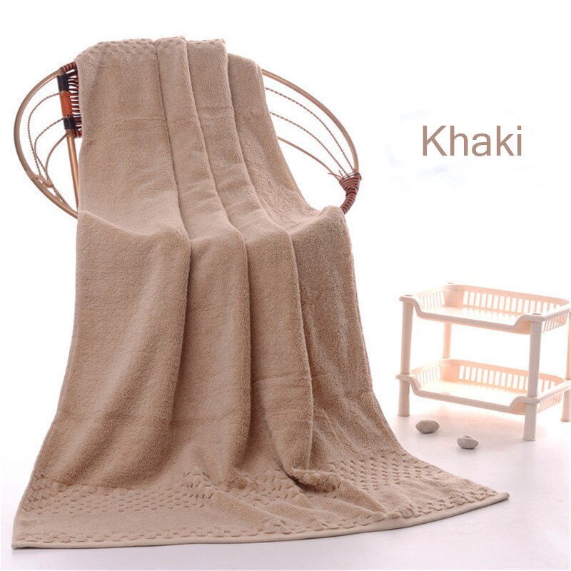 Egyptisk bomuldsbadehåndklæde 90*180 større størrelse mere tykkere boutique strandhåndklæde blød hudvenlig hotelbadehåndklæde: Khaki