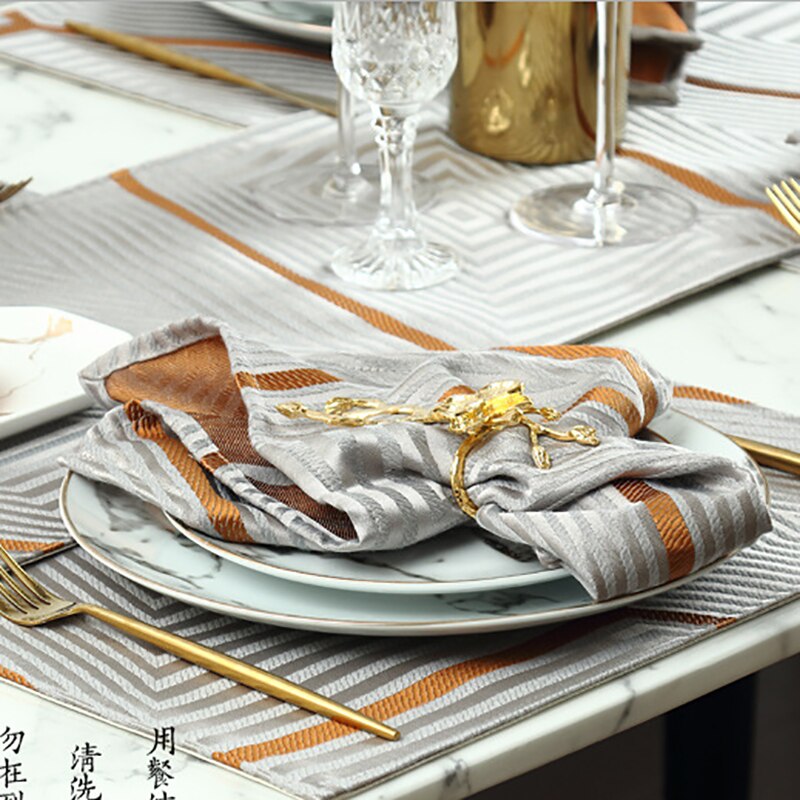 1 stuk eenvoudige gestreepte tafellaken servetten hotel bruiloft servetten placemat warmte-isolerende tafeldecoratie matten