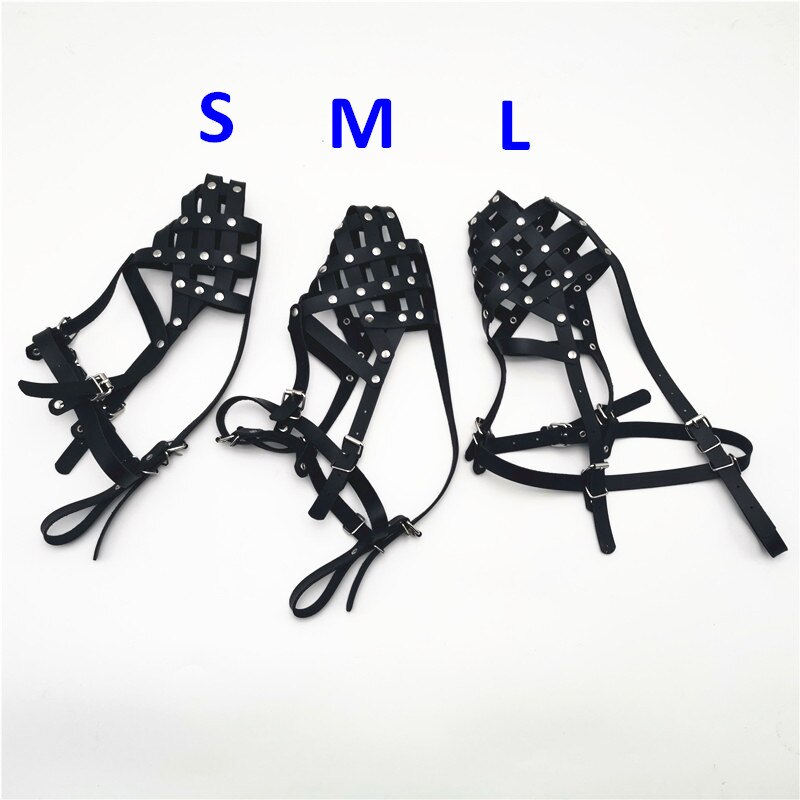 1pc pu läder hund munkorg säker justerbar hund mun korg träning anti-biting husdjur munskydd för hundar