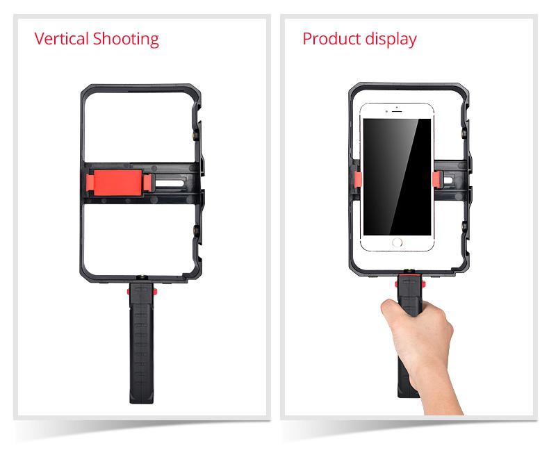 Beesclover hand held câmera suporte de segunda geração filme vídeo ao vivo estabilizador do telefone móvel coelho gaiola suporte r35