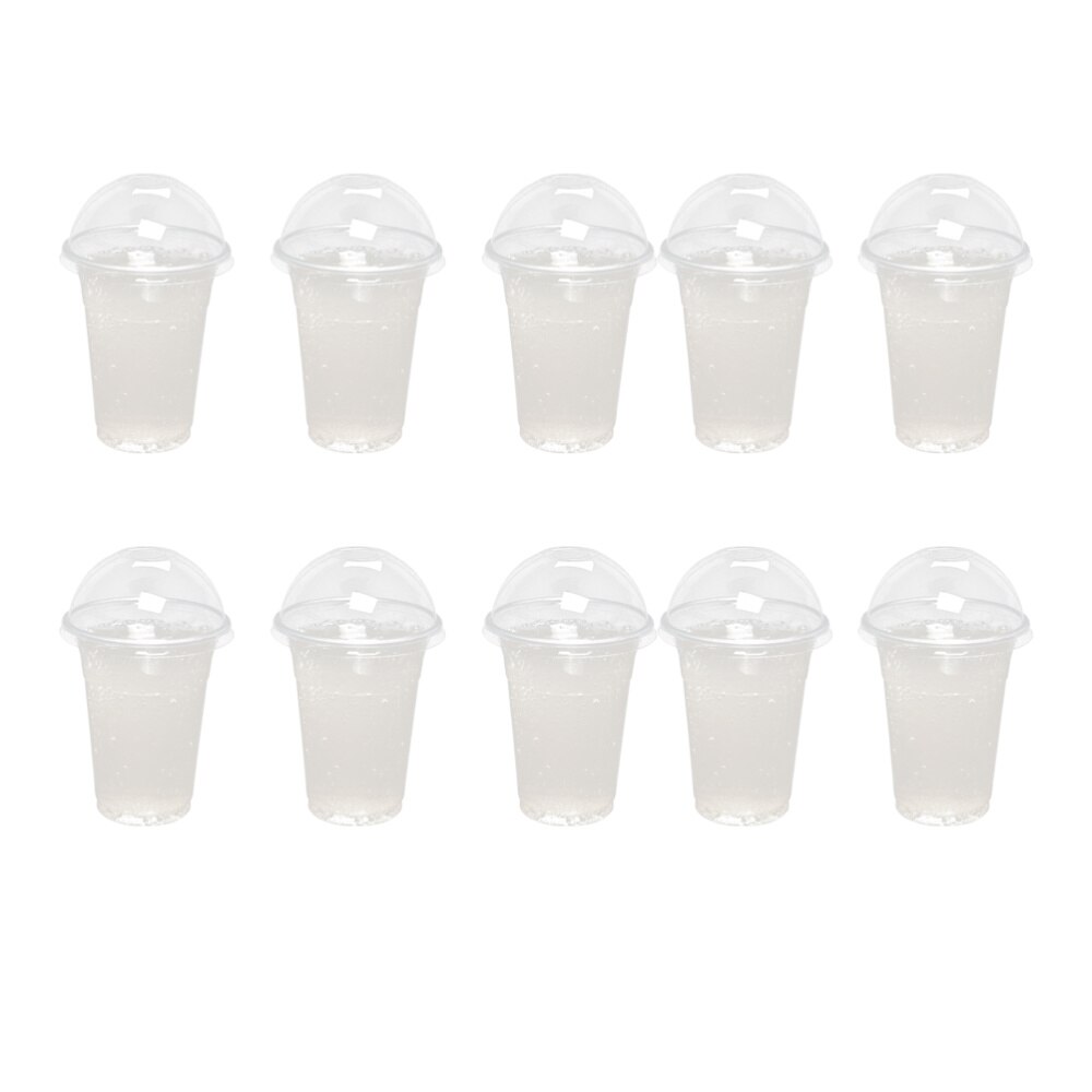 100 Stuks 360Ml Wegwerp Clear Cups Met Een Gat Dome Deksels Voor Thee Fruit Thee Met Covers: As Shown