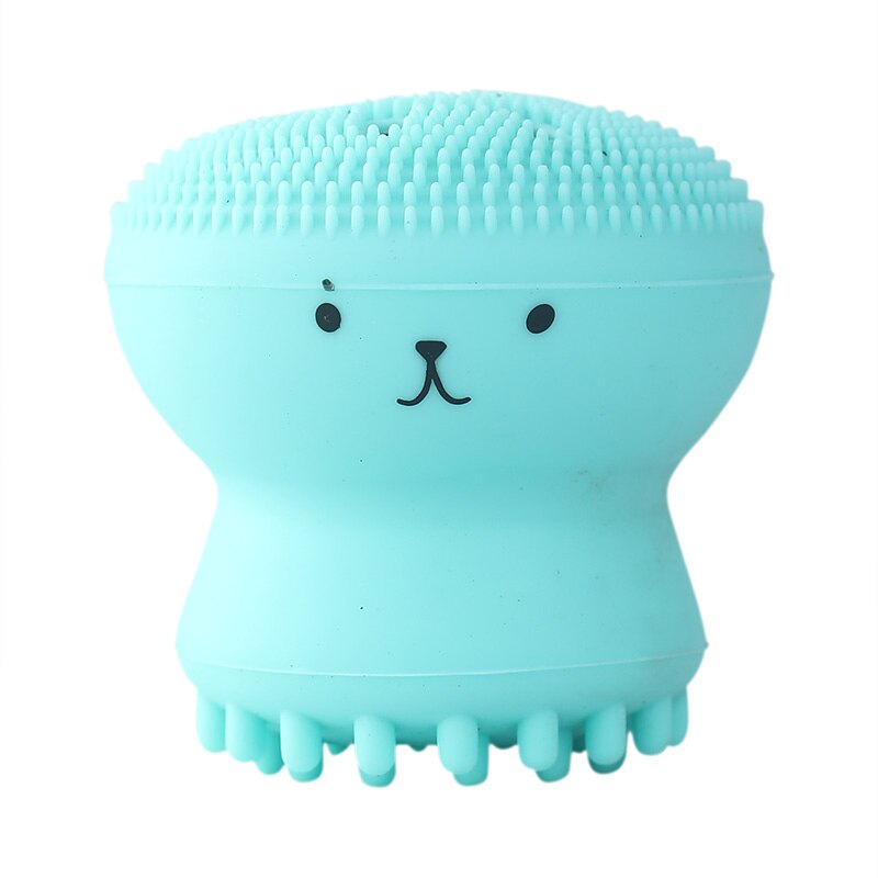 Silicone Small Octopus Facial Cleansing Brushes Face Deep Cleaning Washing Brush Massage Beauty Instrument Clean Pores/Exfoliate: Octopus Green