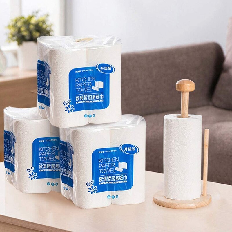 4 Rolls Towels Paper Kitchen,Oil Absorption Roll Paper,Dish Paper Towels Household,Disposable Absorbent Paper Towels