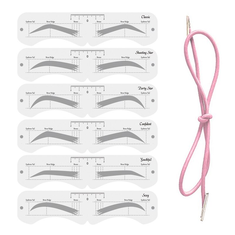 Stampo per sopracciglia riutilizzabile con elastico strumento multifunzionale per il trucco delle sopracciglia fai-da-te adatto per principianti sec88: A