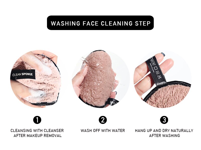 Rund form svamp kosmetisk puff dobbeltsidet flannelette rensemiddel makeup svamp kvinder skønhed hudpleje værktøjer maquiagem