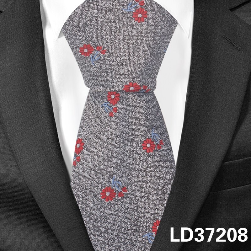 Cravate Jacquard classique à motif Floral pour hommes et femmes, pour costume d'affaires de mariage, Slim,: LD37208