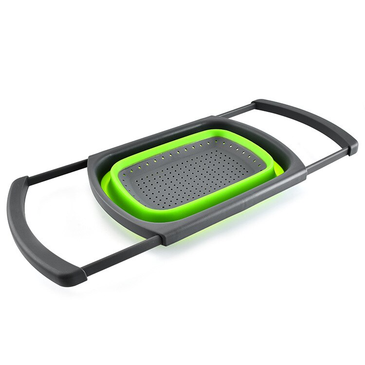 Multi-function rectangular telescopic water filter basket folding fruit and vegetable basket kitchen tool fruit basket