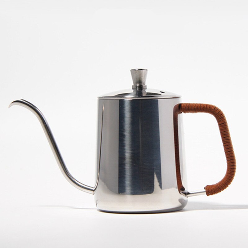 Tetera de goteo de 350ml y 600ml, teflón antiadherente para café o té, hervidor de goteo de acero inoxidable con cuello de cisne y boca fina