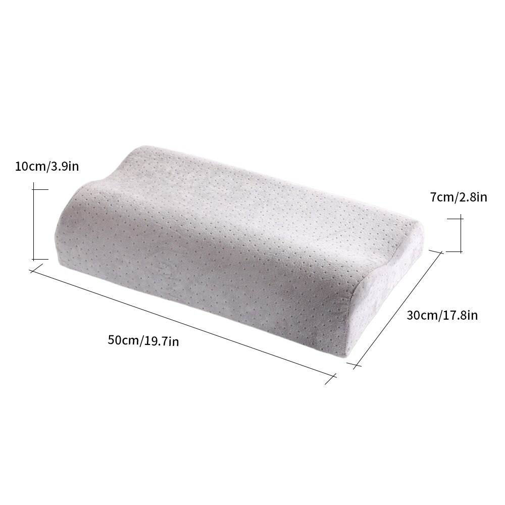 Foam Memory Pillow Orthopedic Pillow Latex Neck Pillow Fiber Slow Rebound Soft Pillow Massager Cervical Health Care Pillow: grey 50x30cm