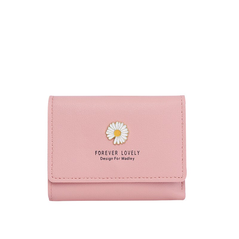 Women's Wallet Chrysanthemum Short Folding Wallet for Girls Ladies Students Multi Card Package Coin Purse Change Bag