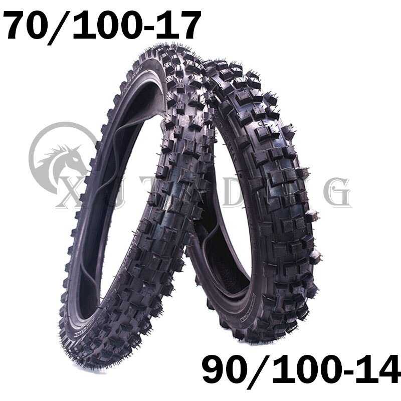 Off Road Tire 90/100-14 70/100-17 Inner And Outer Tires For Mud Pit Motorcycle Off Road Motorcycle 14/17 Inch Rear/Front Wheel