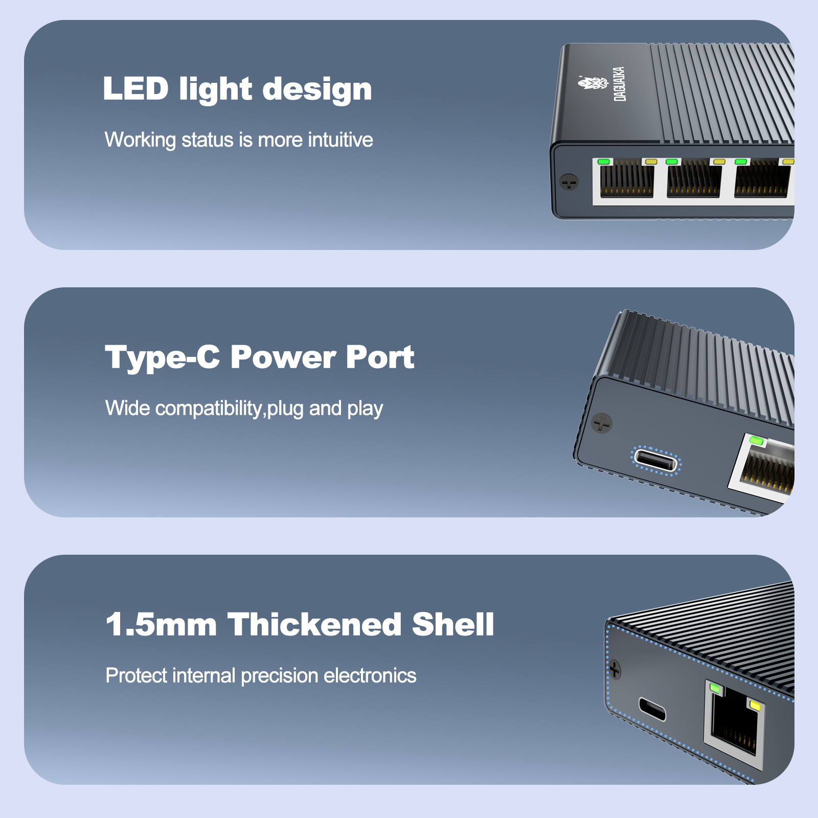 1000Mbps Ethernet Splitter 1 to 2/3/4 Network Extension RJ45 LAN Internet Splitter HUB for PC Laptop Router TV-Box Digital TV