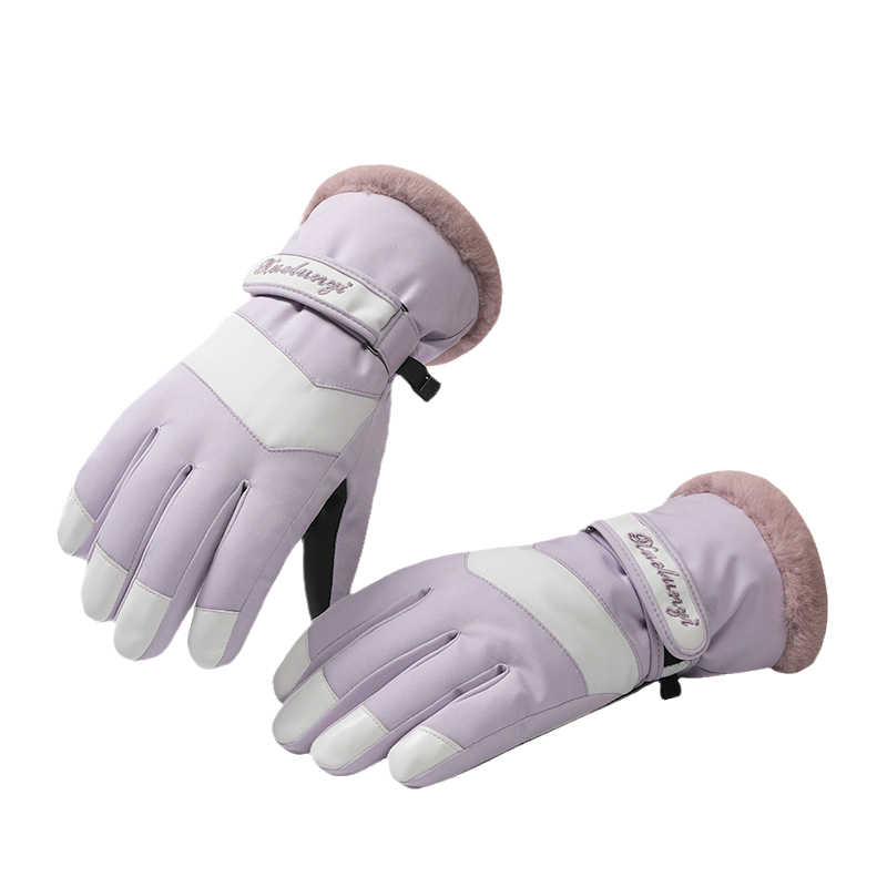 Guantes táctiles impermeables para mujer, manoplas de esquí, snowboard, pantalla táctil, cálidas, para clima frío, Invierno: Dorado