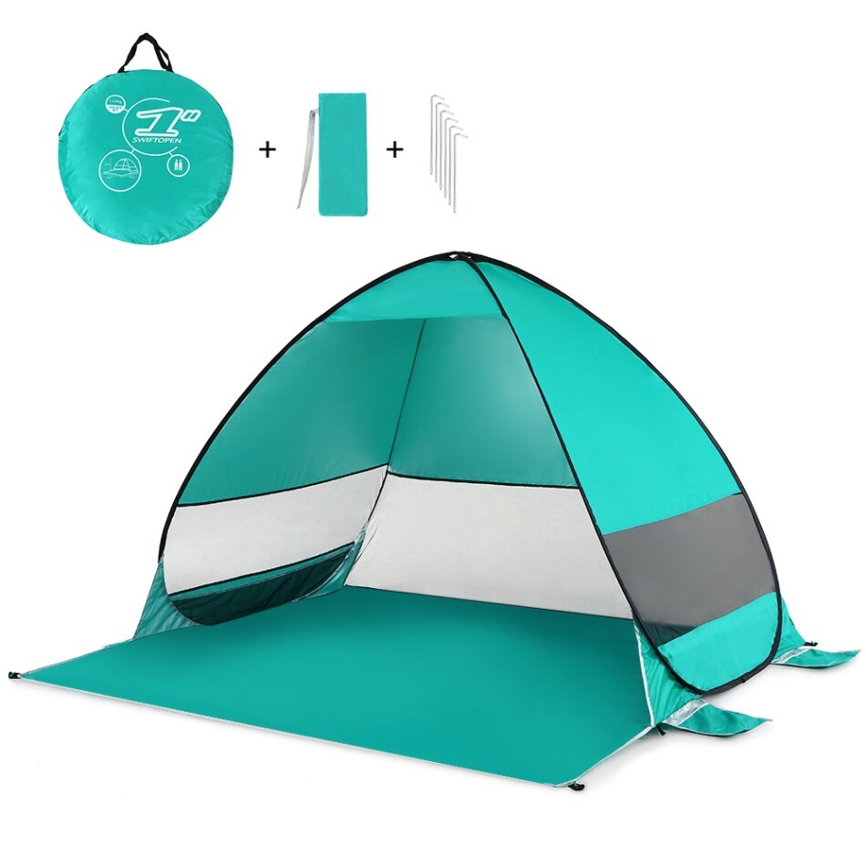 Automatisk pop up strandtält cabana bärbar upf 50+  solskydd camping fiske vandring baldakin tält utomhus camping