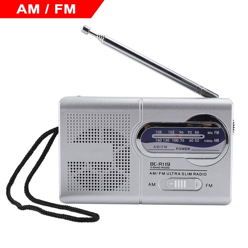 Radio FM portátil con batería para deportes al aire libre, Mini receptor de altavoz AM/FM de bolsillo con Transistor de antena telescópica: Default Title
