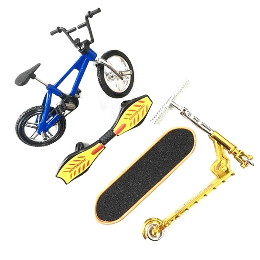 Vinger Fiets Vinger Skateboard Speelgoed Set Fiets + Skateboard + Vitaliteit Board + Scooter: blue