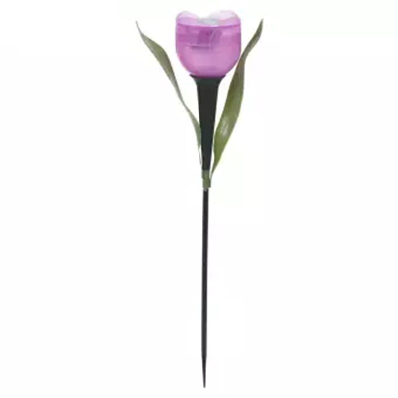 1 Pièces Jardin Tulipe Forme LED Imperméable Actionnée SOLAIRE Tube Lumières de Pelouse Debout Décor Pour La cour Extérieure Partie STSF666: Purple