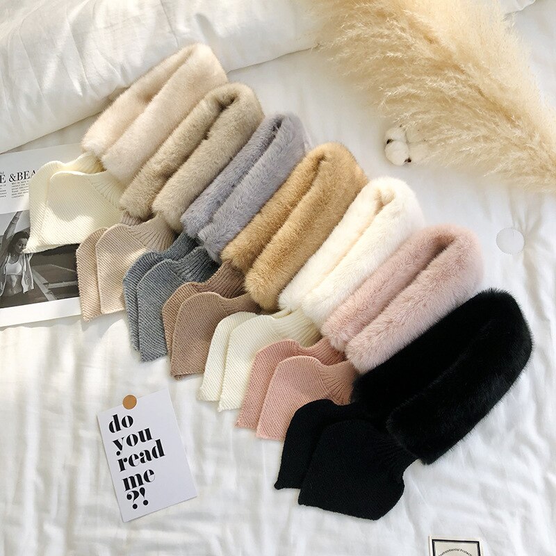 Écharpe de cou Imitation de cheveux de lapin, chaude, en peluche épaisse, silencieux, Collocation de tissu, nouvelle Version coréenne, hiver