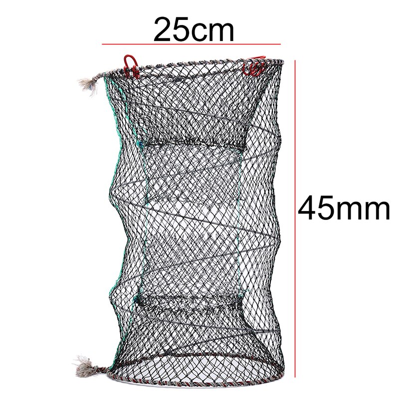 1pcs crab cage folding 2 hole spring cage fishing shrimp cage crab lobster cage fishing net fishing trap: 25x45cm