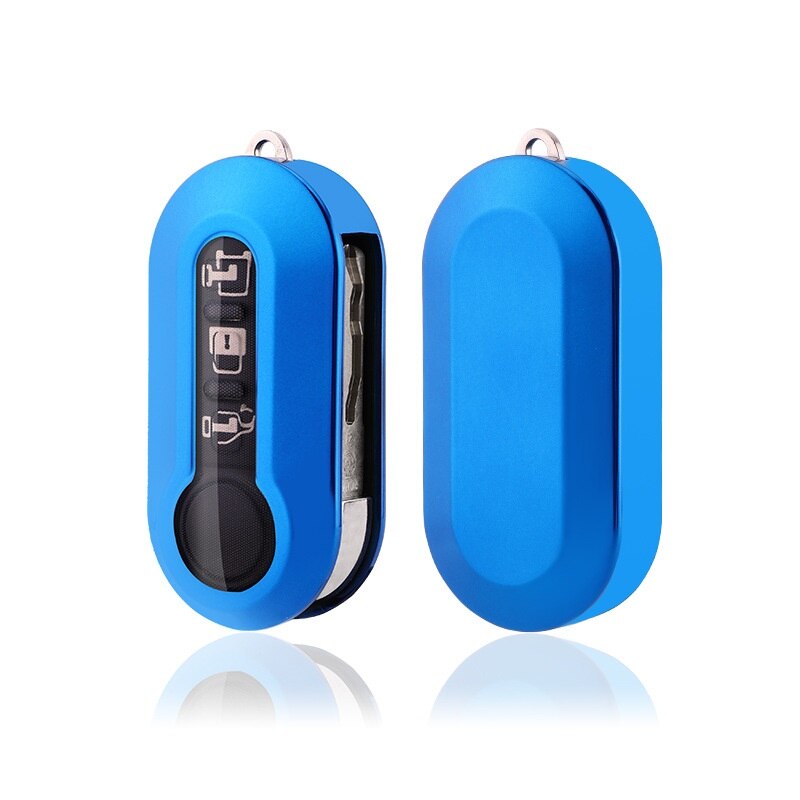Tpu key case nøgle cover til fiat 500 panda punto bravo key shell protect tilbehør: Blå