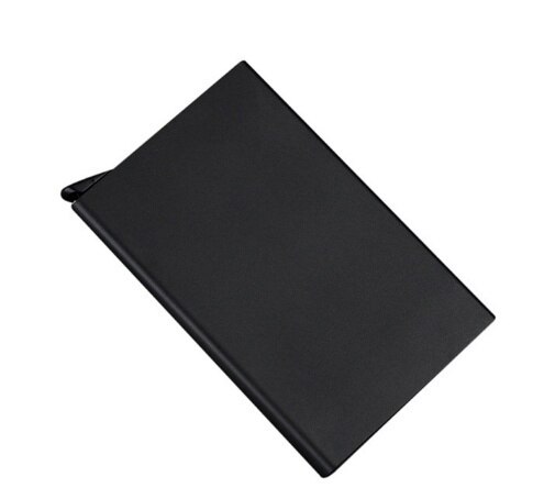 Aluminum bank card package credit card wallet rfid shield card set card box document package metal wallet: black