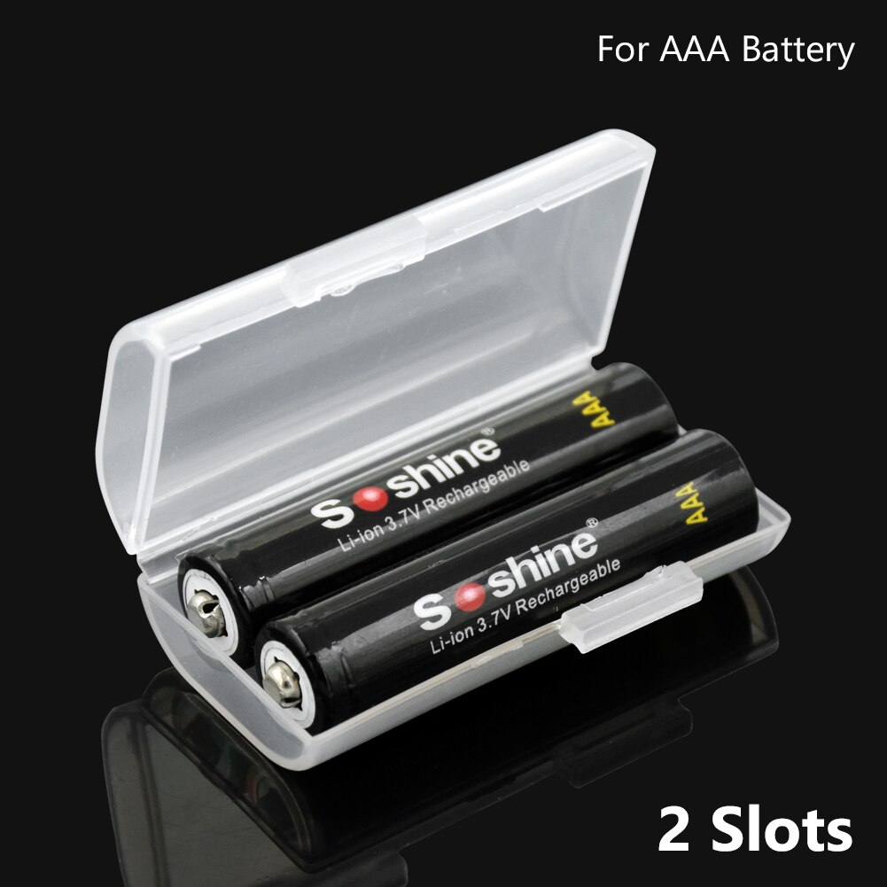 Aufbewahrungsbox für aaa/aaa-batterien, hartplastik, halbtransparent, mit clips für 2/4/8x aaa/aaa-batterien, wiederaufladbar: 2x aaa