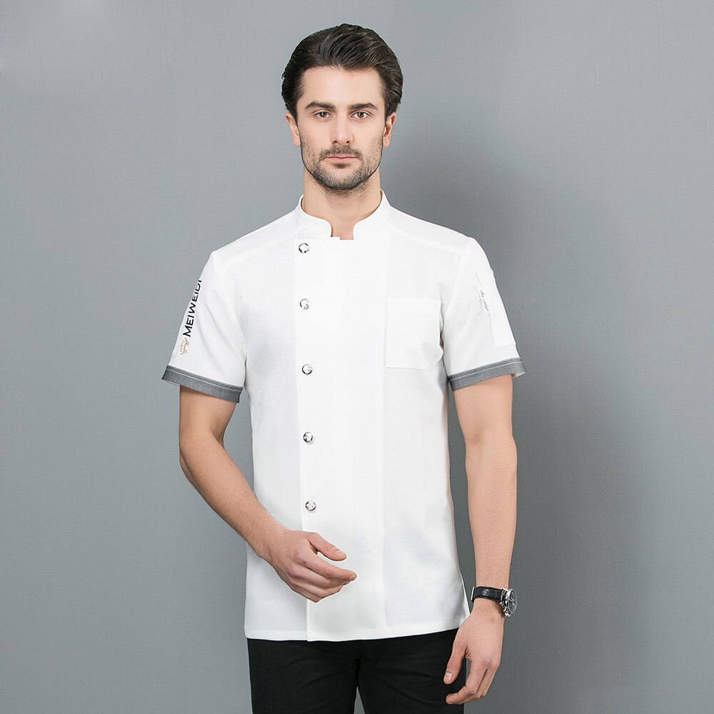 Summer Chef Restaurant Uniform Food Service Kitchen Workwear Women and Men Short Sleeve Catering Jackets Tooling Uniform