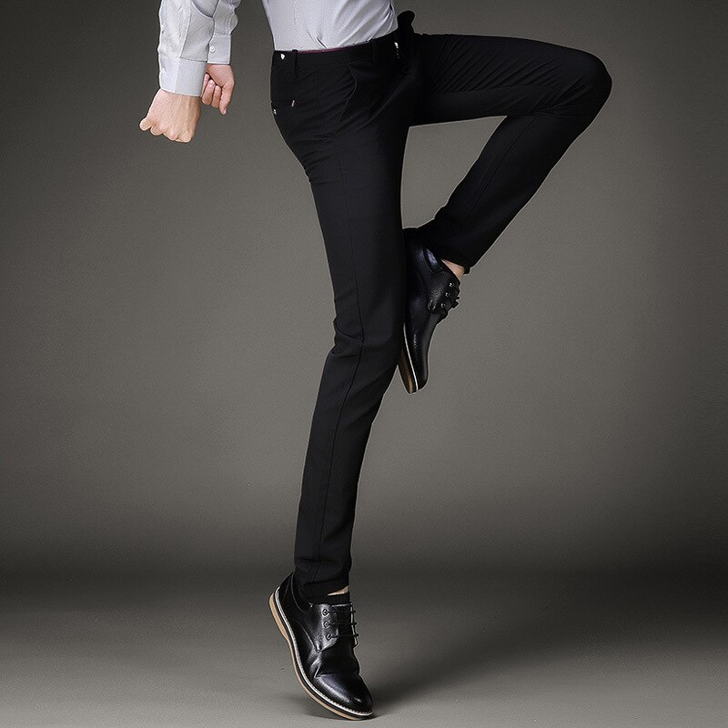 Forårs jakkesæt bukser mænd mænd kjole bukser casual business bryllup herre smarte bukser mænd slim fit formelle bukser til mænd