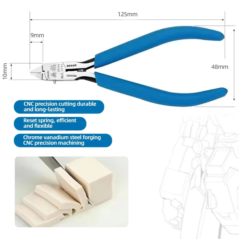 MJL M-1711 Ultra Thin Single Edged Nippers for Gundam Plastic Model Building Repairs and Fixes Ideal for Beginners