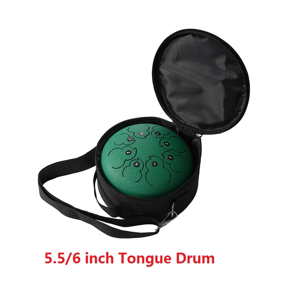 Staal Tong Drum 6 Inch 8 Tune Hand Pan Drum Set Tank Hank Drum Met Drumstick Pad Draagtas Percussie instrument: Geborsteld Nikkel
