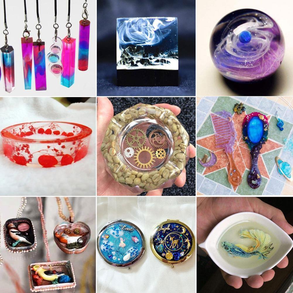 Epoxy Resin Kit Crystal Clear Hardener Kit Easy Mix DIY Supplies For Art Casting Resin Jewelry Projects