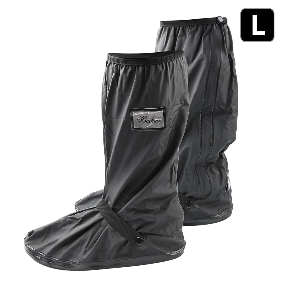 Couvre-bottes antidérapants unisexe chaussures protecteurs moto Scooter vélo pluie chaussures couverture réutilisable 1 paire pour pluvieux jour neigeux: L