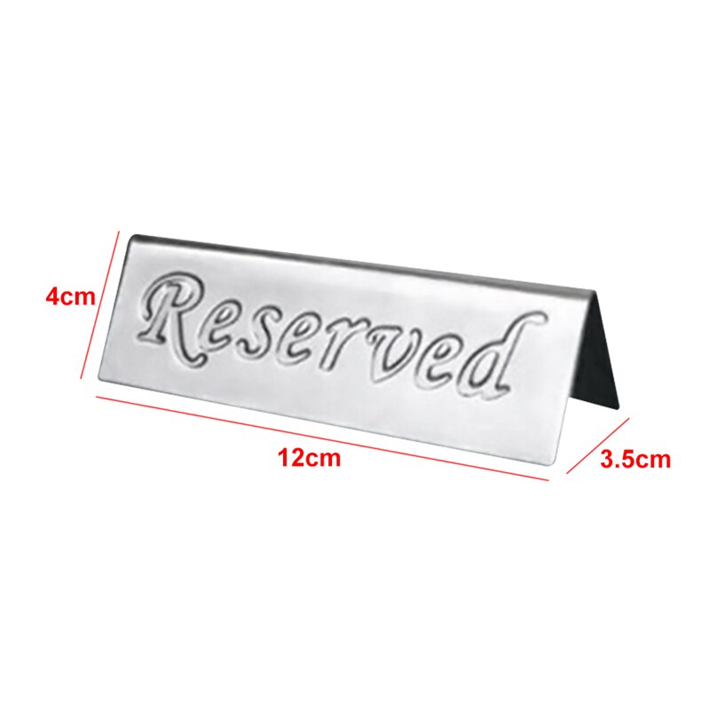 Stainless Steel Double-sided Has Reserved Reservation Reserved Reminder Restaurant Hotel Hotel Reminder Table Name Plate Sign