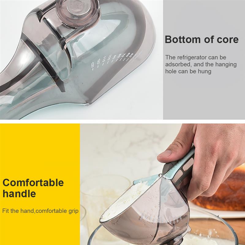 2pcs Adjustable Measuring Spoons Multifunctional Markings Scoop with Scale Teaspoons Kitchen