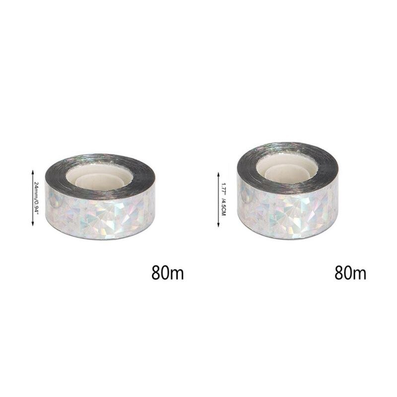 Cinta para espantar pájaros, holográfico, doble cara, reflectante, espantapájaros, cinta disuasoria para pájaros, patio, chinelas de jardín
