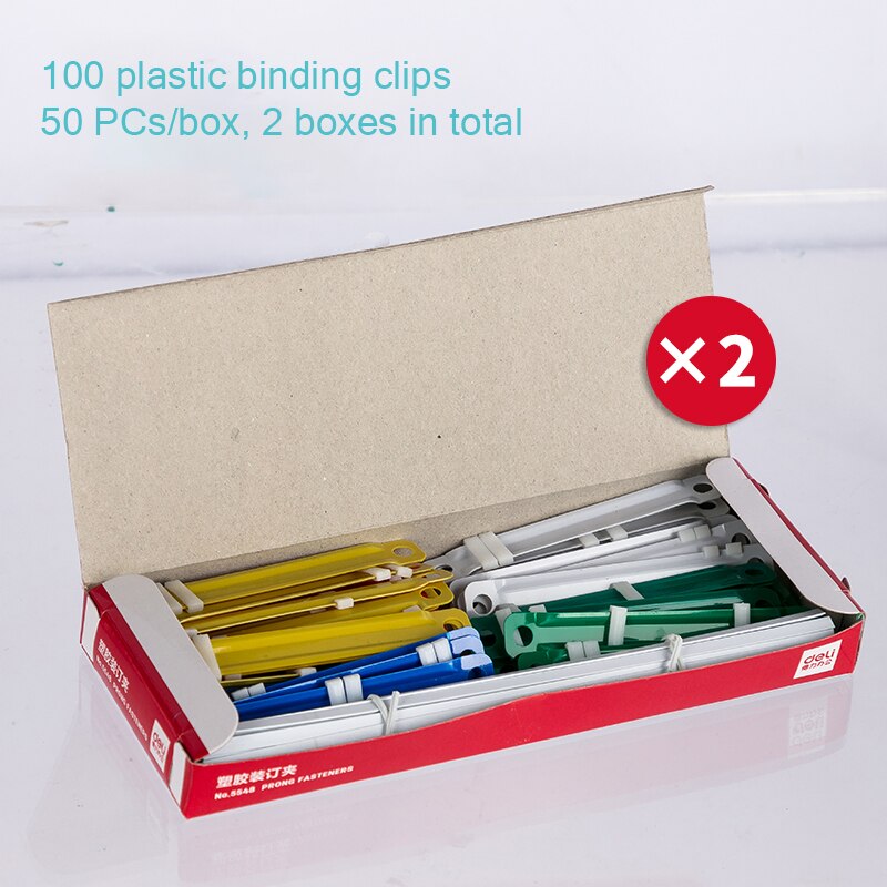 Double Hole Punch Binding Machine Loose Leaflet Small Student Round Hole Ring Hole Manual Document Paper Book Punch Machine: 100 plastic clip