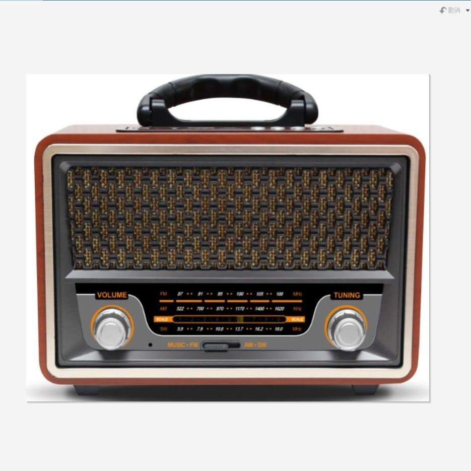 Retro portable wooden radio music player AM/FM/SW multifunctional high bluetooth speaker subwoofer card audio caixadesom: Red