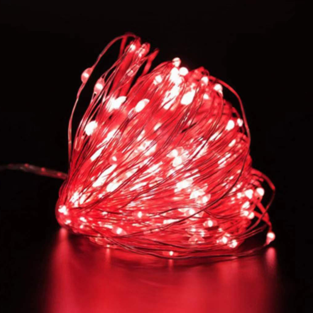 Led Copper Wire Fairy Lights String Button Battery Light DIY Waterproof Garland Christmas Wedding Decoration String Lights: green / 0.5W
