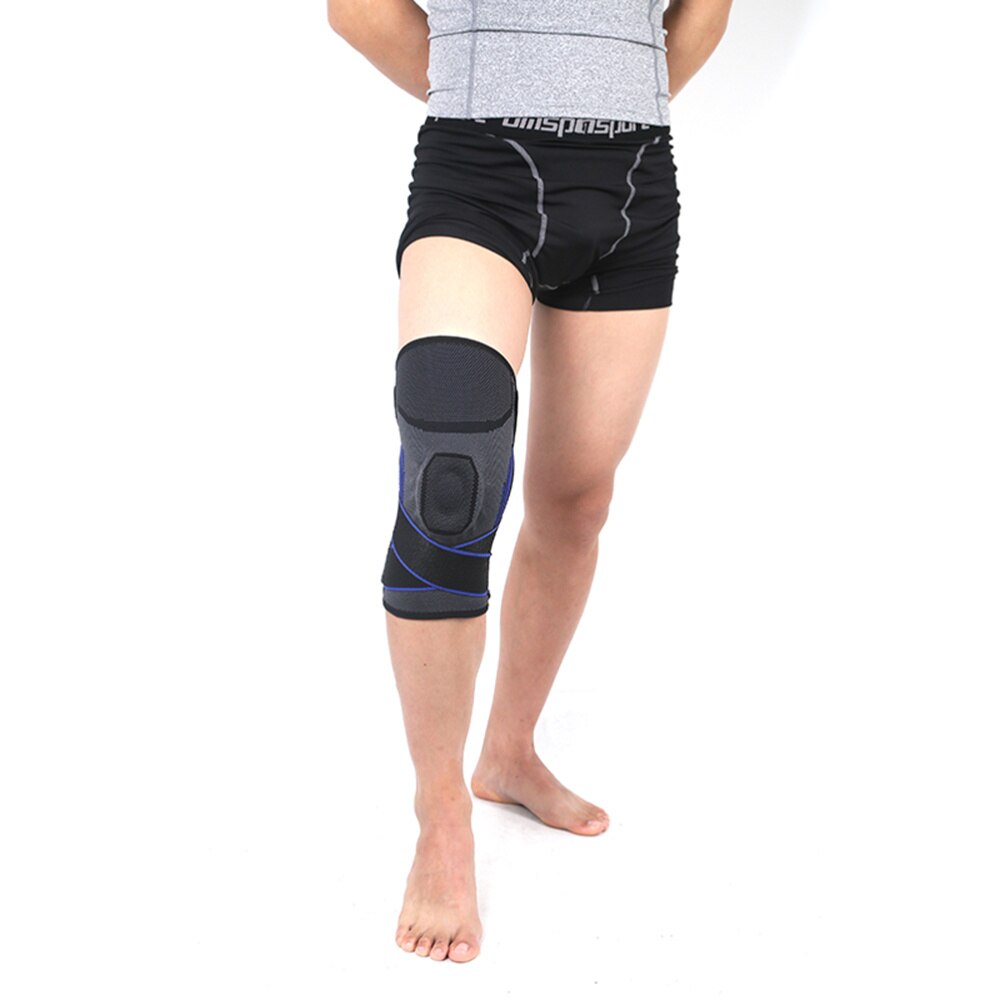 Sport Schutz Getriebe Unterstützung Silikon Frühling Druck Knie Pads Atmungsaktive Basketball Klettern Knie Schutz Ärmel-Größe B