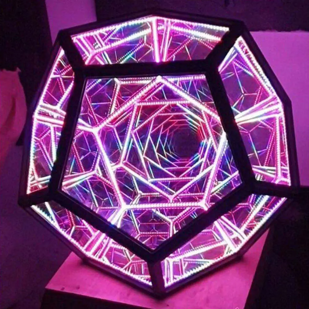 Infinity Dodecahedron – lampe décorative, couleur, décoration d'intérieur, lumière de rêve, avec chargeur USB
